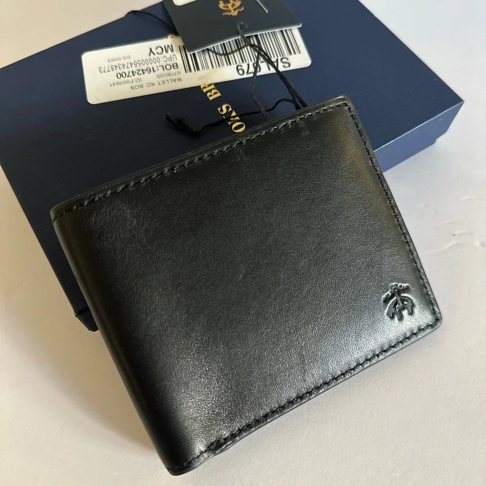 Brooks Brothers Classic Black Sheep Leather Wallet